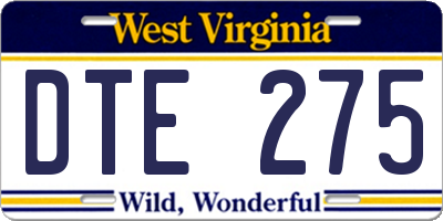 WV license plate DTE275