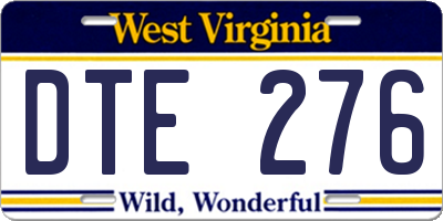 WV license plate DTE276