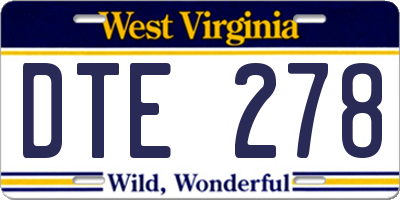 WV license plate DTE278