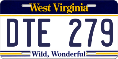 WV license plate DTE279