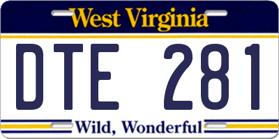 WV license plate DTE281