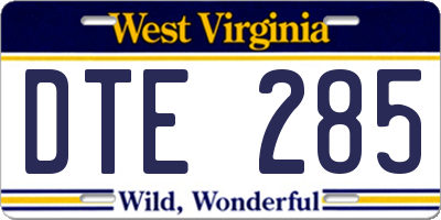 WV license plate DTE285