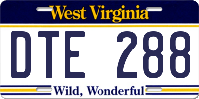 WV license plate DTE288