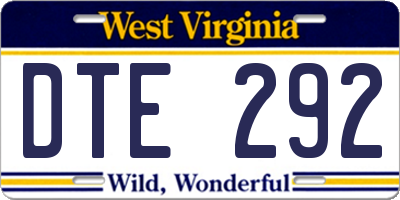 WV license plate DTE292