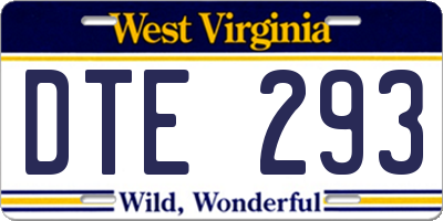 WV license plate DTE293