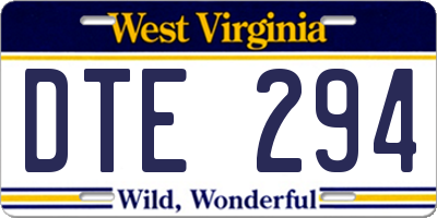 WV license plate DTE294