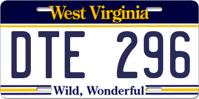 WV license plate DTE296