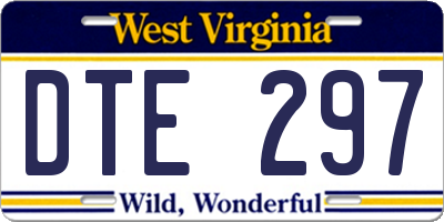 WV license plate DTE297