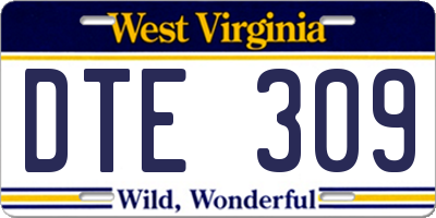 WV license plate DTE309