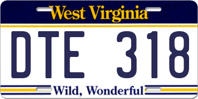 WV license plate DTE318