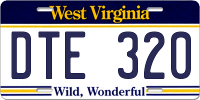 WV license plate DTE320