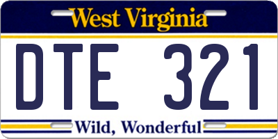 WV license plate DTE321