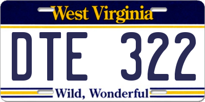 WV license plate DTE322