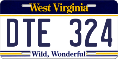 WV license plate DTE324