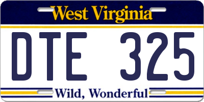 WV license plate DTE325