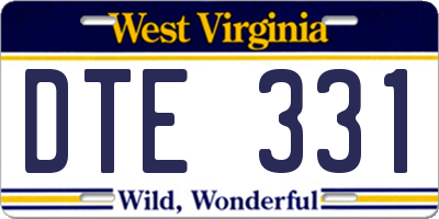 WV license plate DTE331