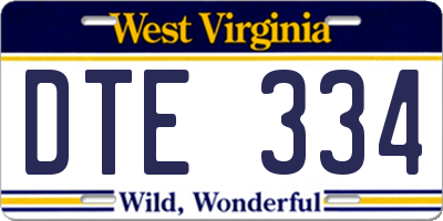 WV license plate DTE334