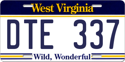 WV license plate DTE337