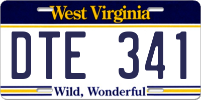 WV license plate DTE341
