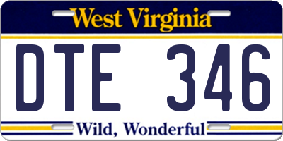 WV license plate DTE346