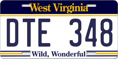 WV license plate DTE348