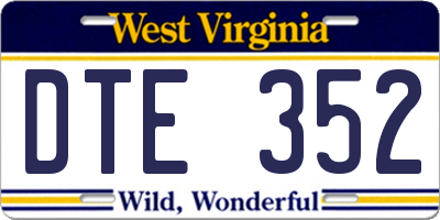 WV license plate DTE352