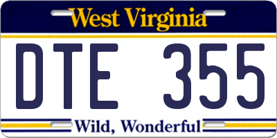 WV license plate DTE355