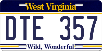 WV license plate DTE357