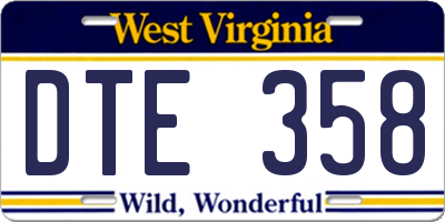 WV license plate DTE358