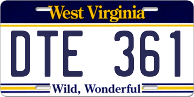 WV license plate DTE361