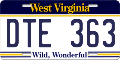 WV license plate DTE363