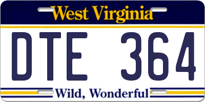 WV license plate DTE364