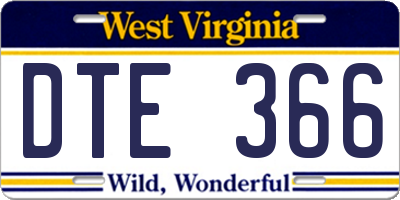 WV license plate DTE366