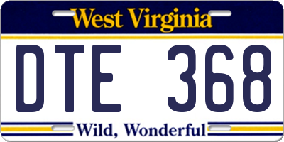 WV license plate DTE368