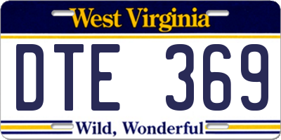 WV license plate DTE369