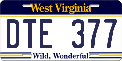 WV license plate DTE377