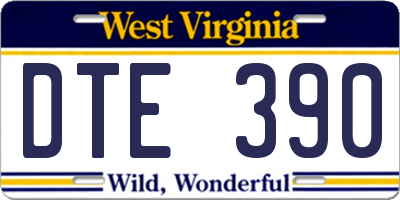 WV license plate DTE390