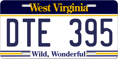 WV license plate DTE395