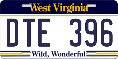 WV license plate DTE396