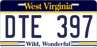 WV license plate DTE397