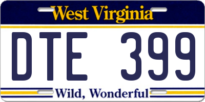 WV license plate DTE399