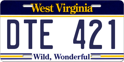 WV license plate DTE421