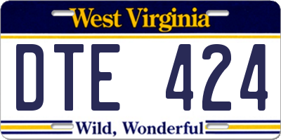 WV license plate DTE424