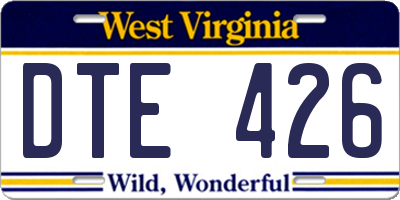 WV license plate DTE426
