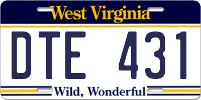 WV license plate DTE431
