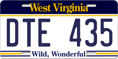 WV license plate DTE435