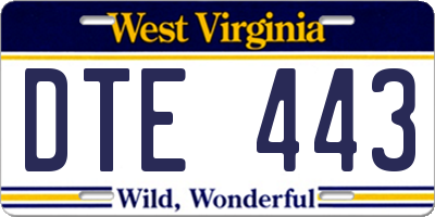 WV license plate DTE443