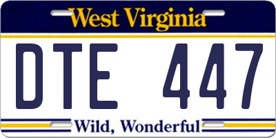WV license plate DTE447