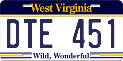WV license plate DTE451