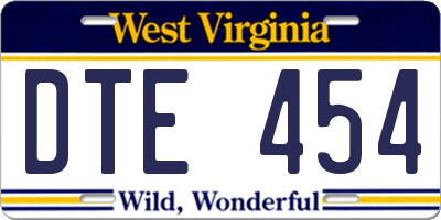 WV license plate DTE454